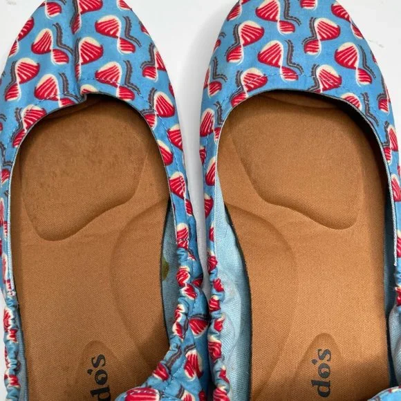 THANDO'S Blue/Red Akonmi Foldable Ballet Flats sz 7 - Picture 5 of 6